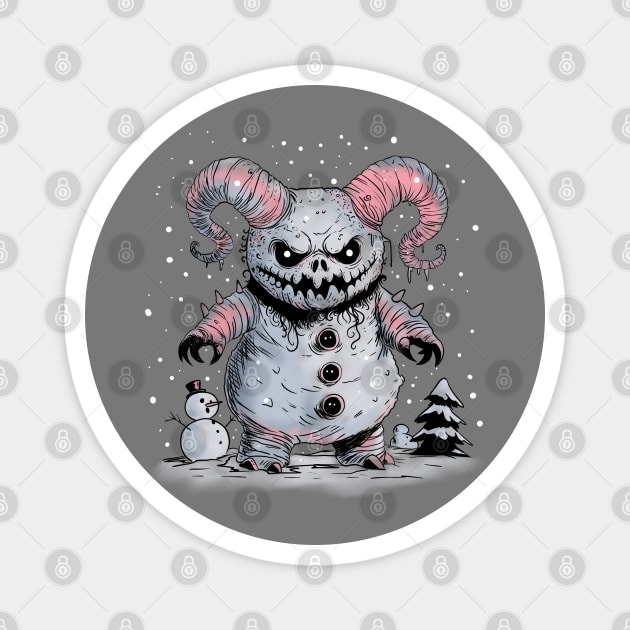Monster Snowman Magnet by H. R. Sinclair